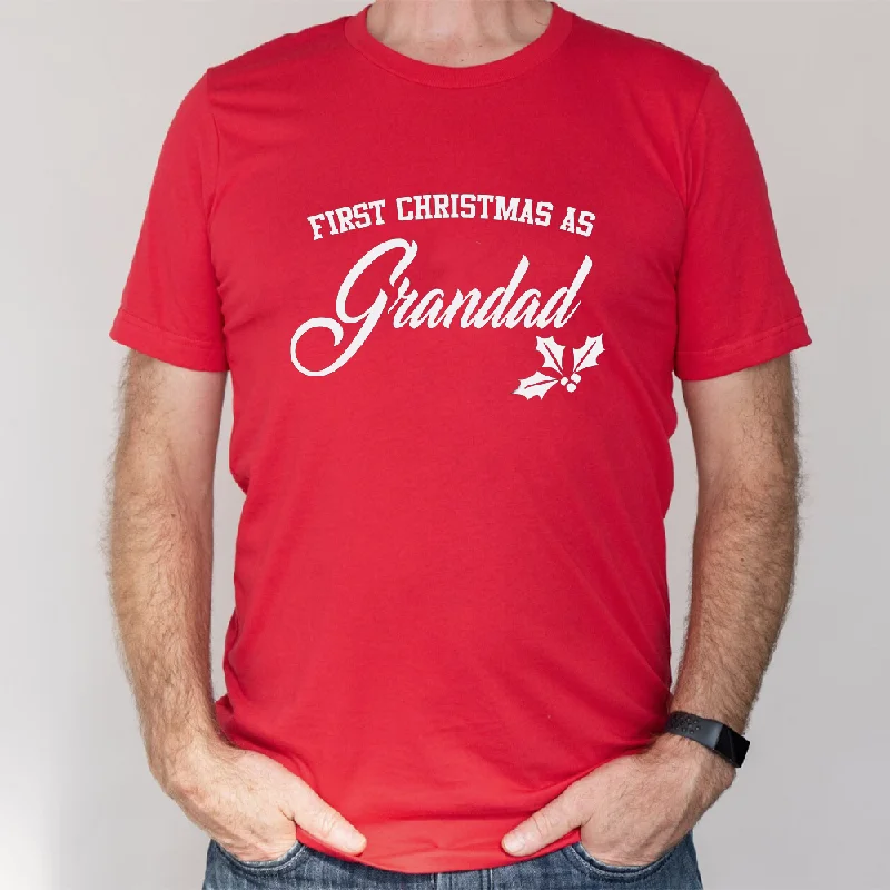New Markdowns First Christmas As Grandad Classic Script T-shirts