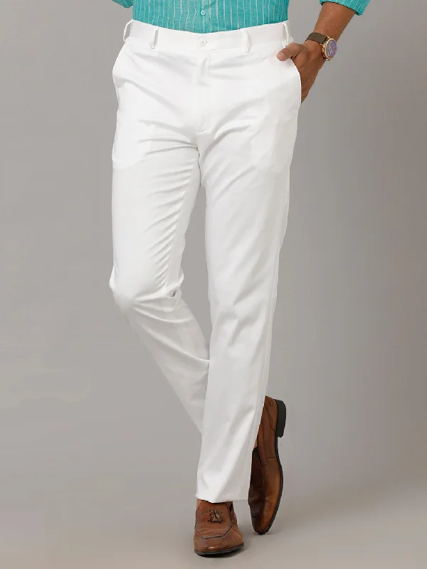 New Arrival Men Linen Cotton Trim Fit Pant Smart Stretch