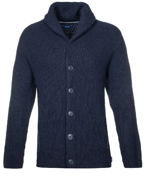 Deal of the Day Schalkragen-Cardigan aus Mohairmischung, Abendblau