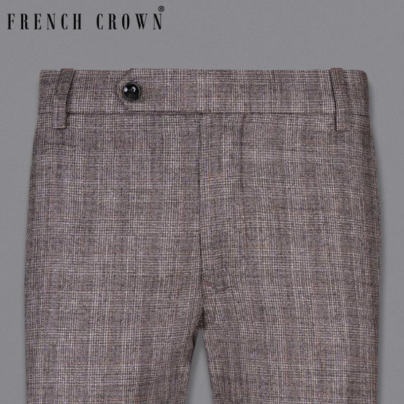 Weekend Deals That Wow Don Juan Brown Plaid Wool Rich Pant