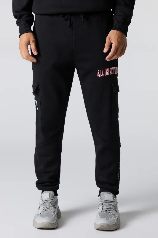 New Arrival Embroidered Fleece Cargo Jogger