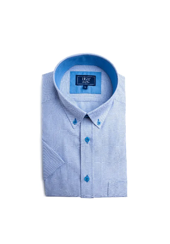 Midnight Madness Daniel Grahame Ivano Stripe Short Sleeve Shirt, Blue