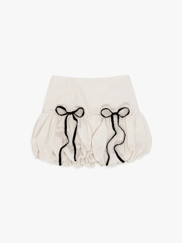Weekend Offers That Excite Scarlett Bubble Skirt - Vanilla Black Bows