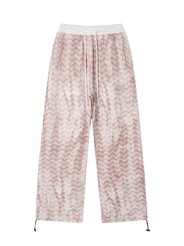 Price Fest Corrugated Contrast Drawstring Casual Sweatpants
