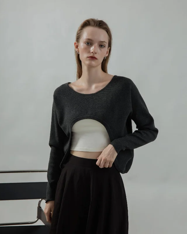 Super Bargain Anne Multi-Wear Knit Cardigan (Dark Grey)