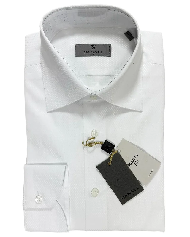 Don't Wait Canali Evening Shirt White - Modern Fit 40 - 15 3/4