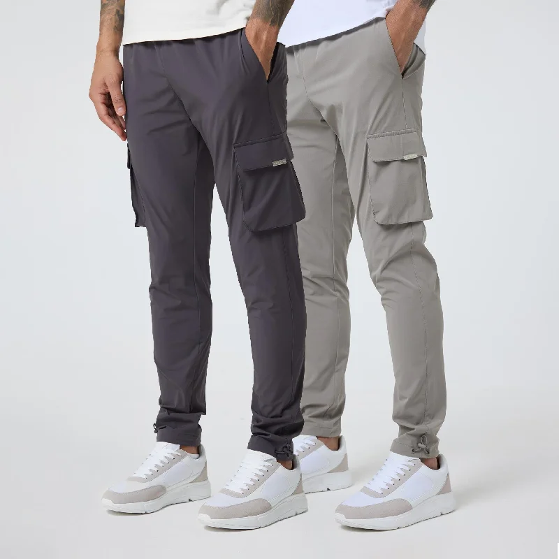 Weekend Specials to Indulge In 2-Pack Stretch Tech Cargo Pants | Dark Grey / Sand