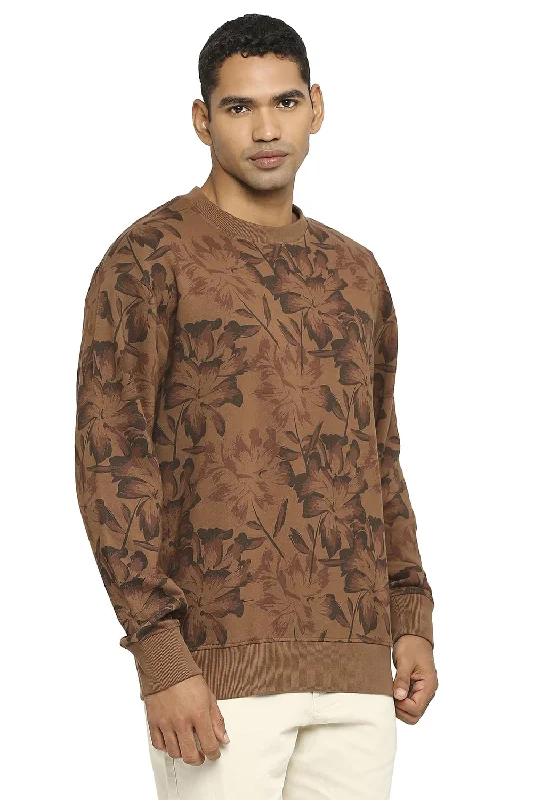 Super Bargain Comfort Fit Cotton Non Brushed Fleece Printed Pullover Sweatshirt