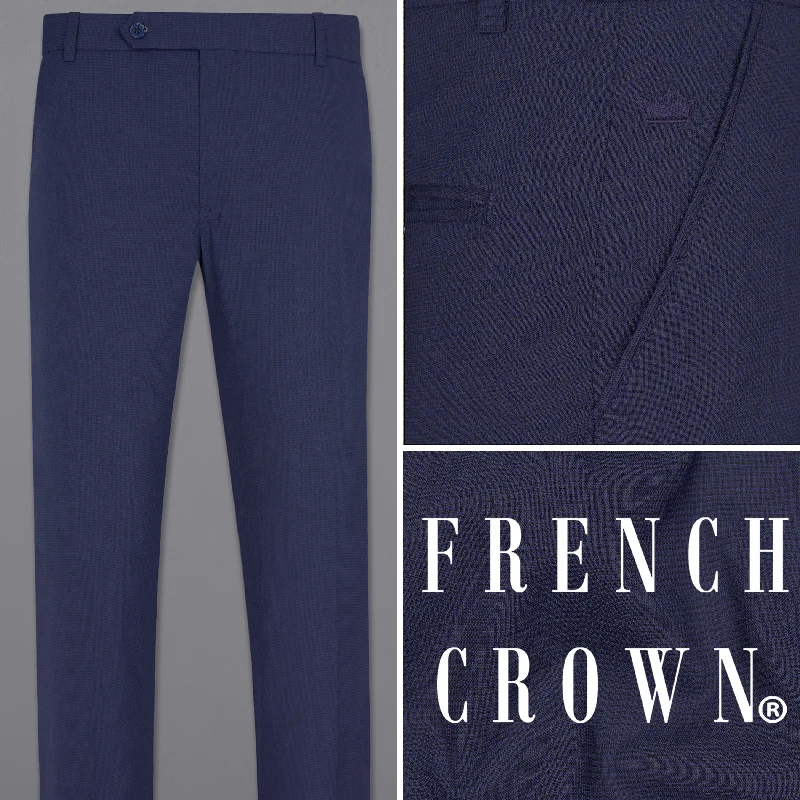 Warehouse Sale Valhalla Blue subtle plaid Wool Rich Pant