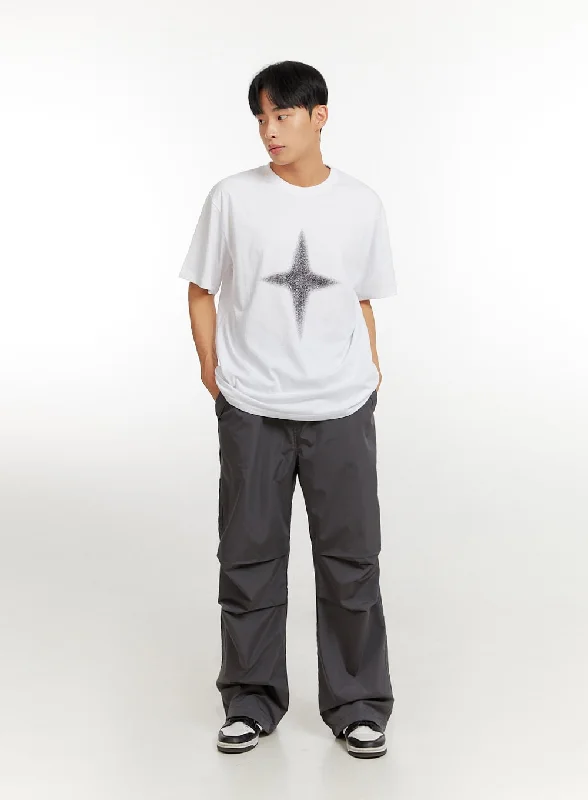 Buy More, Save More Men's Pintuck Wide Leg Pants (Dark Gray) IU426