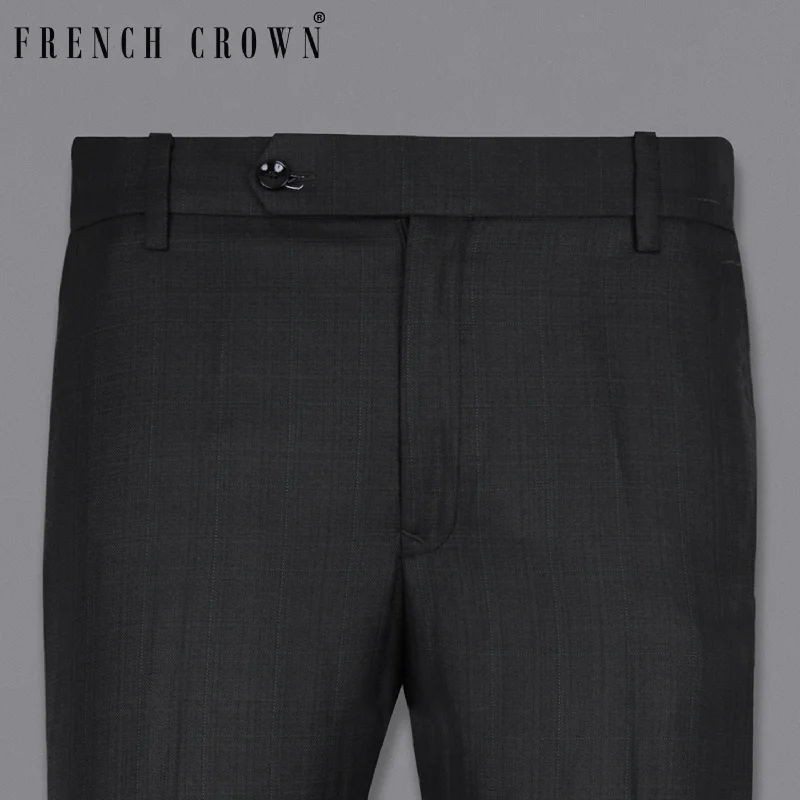 Fantastic Savings Log Cabin Black Subtle Plaid Wool Rich Pant