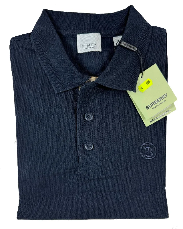Savings Event Burberry Men Polo Shirt Eddie Coal Blue Cotton L SALE