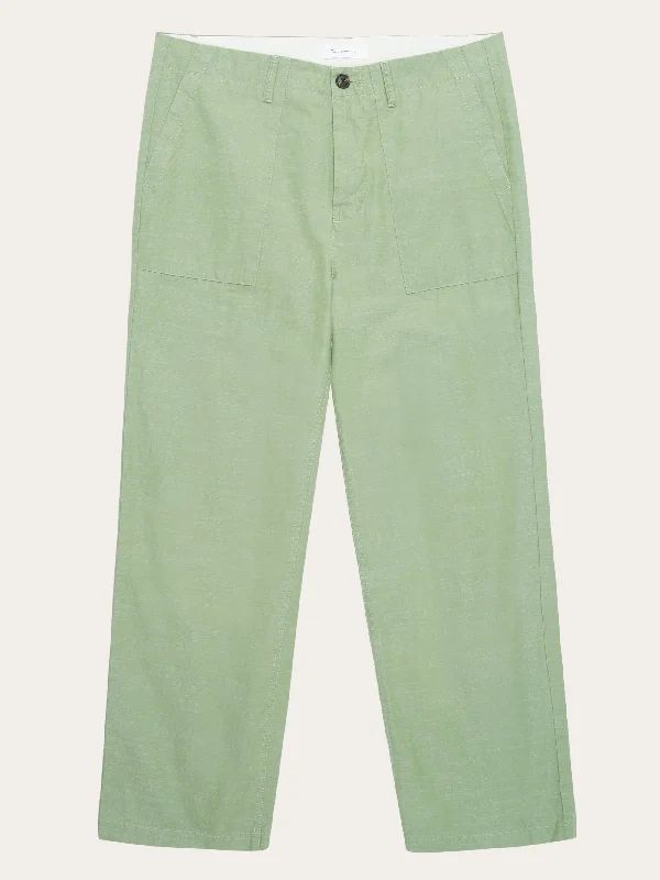 Weekend Deals That Wow FLINT wide slub yarn pants - GOTS/Vegan - Shale Green