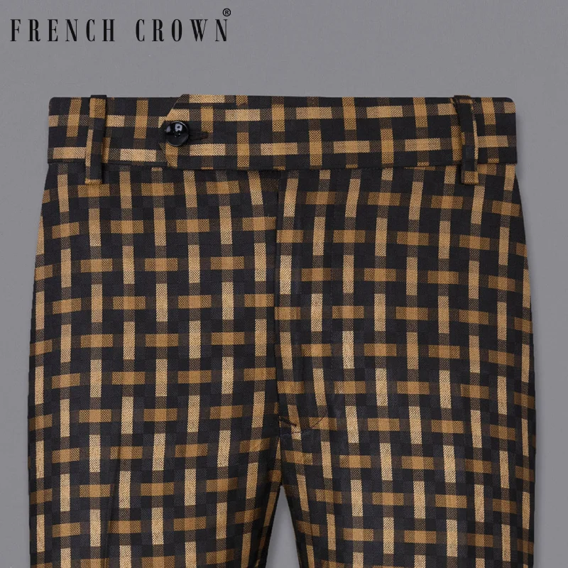 Weekend Deals That Sparkle Smoky Black and Harvest Gold Plaid Pant