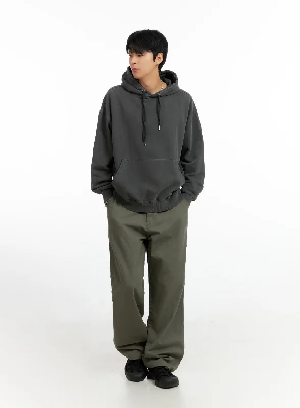 Early Bird Men's Wide Fit Cotton Pants (Dark Green) IG402