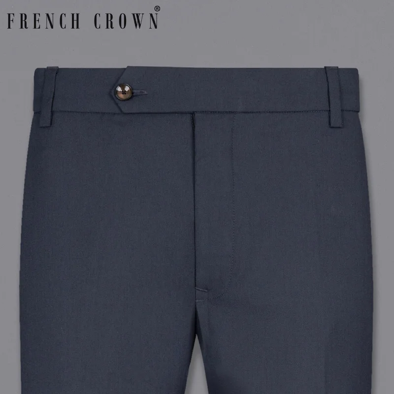 Weekend Shopping Bliss Greyish Blue Wool Rich Pant