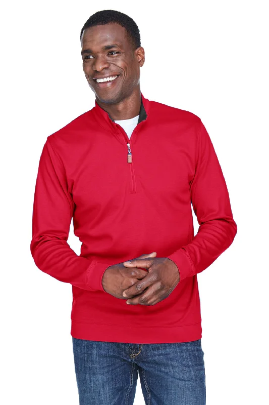 Best Seller Devon & Jones Mens DryTec20 Performance Moisture Wicking 1/4 Zip Sweatshirt - Red Best Seller Devon & Jones Mens DryTec20 Performance Moisture Wicking 1/4 Zip Sweatshirt - Red