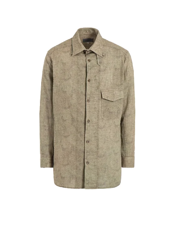 Sale Alert COTTON LINEN HERRINGBONE 5 WAY COLLAR TAB BLOUSE