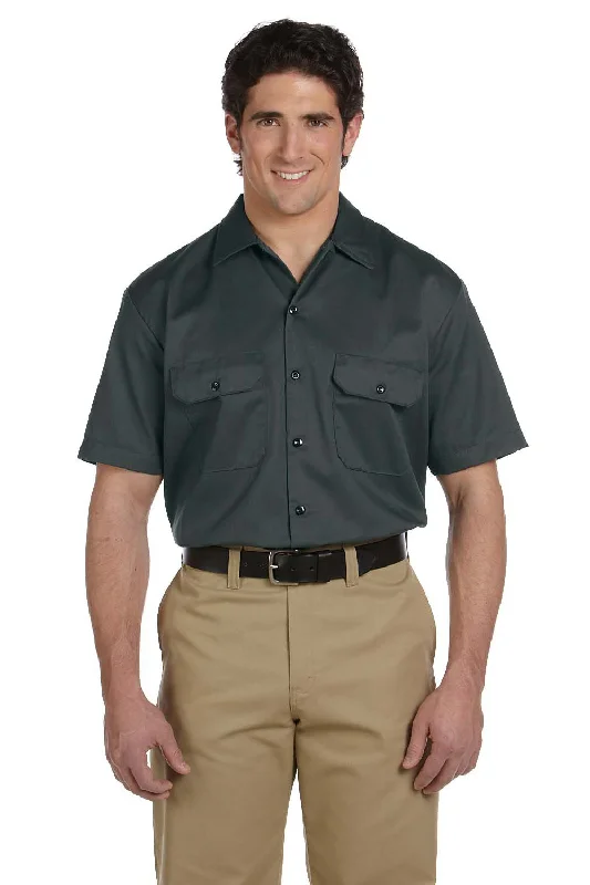 Today Only Dickies Mens Moisture Wicking Short Sleeve Button Down Shirt w/ Double Pockets - Charcoal Grey Today Only Dickies Mens Moisture Wicking Short Sleeve Button Down Shirt w/ Double Pockets - Charcoal Grey