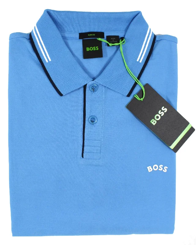 Doorbuster Deal Hugo Boss Polo Shirt Slim Fit Blue - Stretch Cotton L