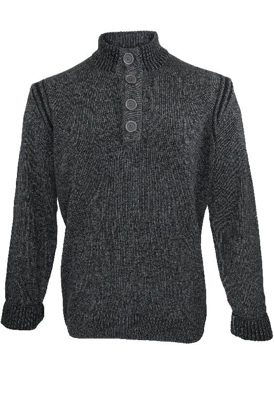 Savings Event Codice Quarter Button Sweater - Charcoal