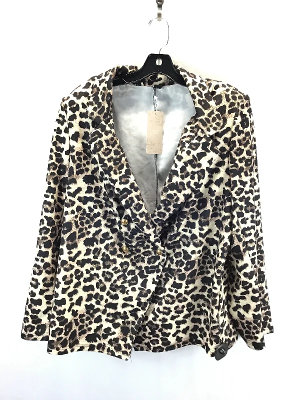 Weekend Deals That Excite Blazer By Clothes Mentor In Animal Print, Size: 3x