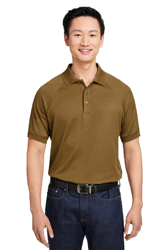 Act Fast Harriton Mens Charge Moisture Wicking Short Sleeve Polo Shirt - Coyote Brown Act Fast Harriton Mens Charge Moisture Wicking Short Sleeve Polo Shirt - Coyote Brown