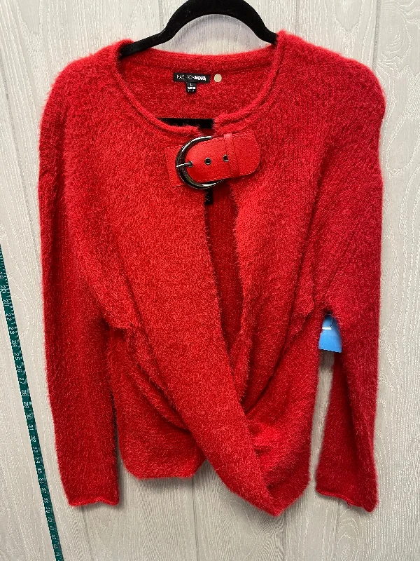 Weekend Savings Spree Sweater By Fashion Nova In Red, Size: L