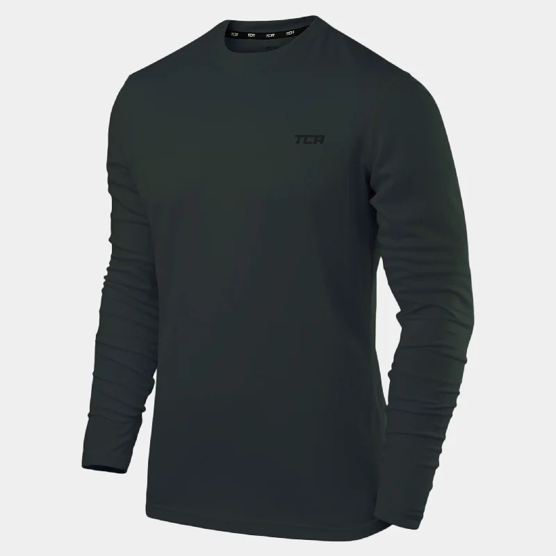 Year-End Sale Stamina Long Sleeve Crew Neck Running Top For Men With Thumbholes
