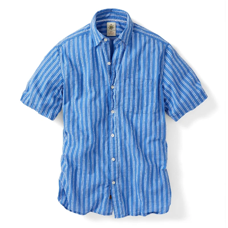 Shop and Save Short Sleeve Harbor Island Striped Seersucker Shirt