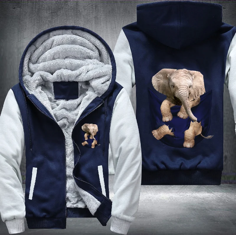 Price Drop Cute Elephant Thick Zip-up Winter Hoodie
