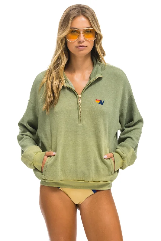 Midnight Sale ESSENTIAL HALF ZIP RELAXED SWEATSHIRT - FADED ARMY