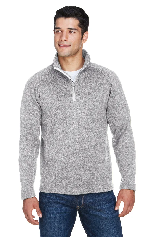 New Arrival Devon & Jones Mens Bristol Pill Resistant Sweater Fleece 1/4 Zip Sweatshirt - Heather Grey New Arrival Devon & Jones Mens Bristol Pill Resistant Sweater Fleece 1/4 Zip Sweatshirt - Heather Grey