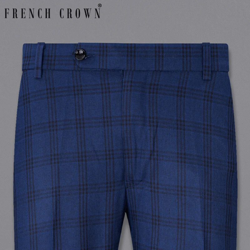Price Drop Alert Dark Byzantium Blue Plaid Pant