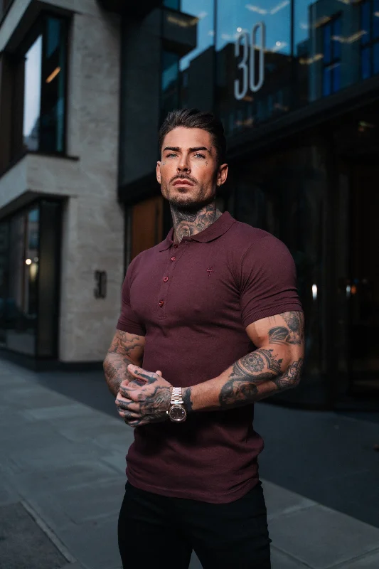 Weekend Deals That Sizzle Father Sons Classic Burgundy Polo Shirt with Tonal Button and Embroidery - FSH876 Weekend Deals That Sizzle Father Sons Classic Burgundy Polo Shirt with Tonal Button and Embroidery - FSH876