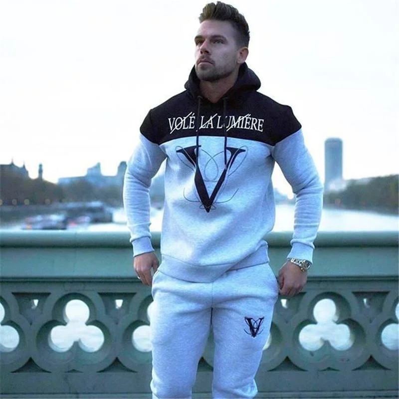 Overstock Fast Shipping Fashion and Leisure Splicing Gym Hoodie
