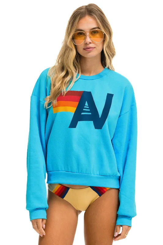 Take Advantage LOGO RELAXED CREW SWEATSHIRT - NEON BLUE