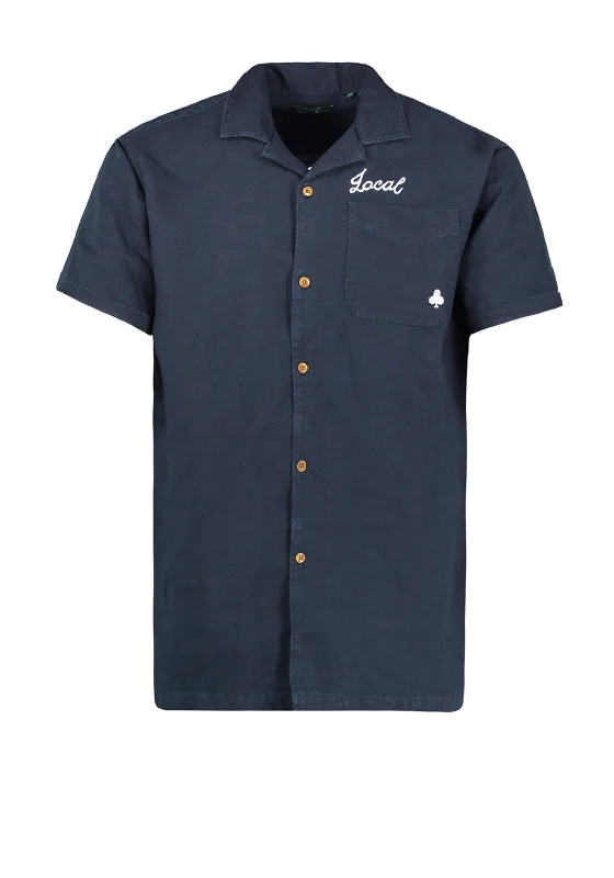 Final Offer Superdry Vintage Resort Short Sleeve Shirt, Eclipse Navy