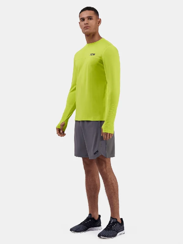 Shop and Save Stamina Long Sleeve Crew Neck Running Top For Men With Thumbholes