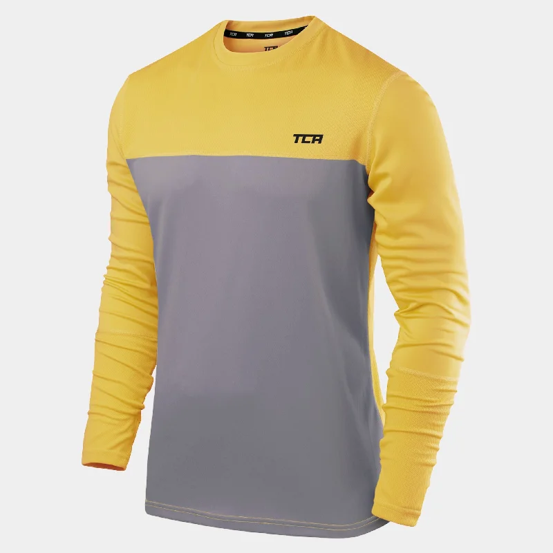 Today's Deal Stamina Long Sleeve Crew Neck Running Top For Men With Thumbholes