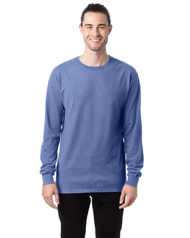 Deal Zone ComfortWash by Hanes Unisex 100% Ringspun Cotton Long Sleeve T-Shirt | Frontier Blue Deal Zone ComfortWash by Hanes Unisex 100% Ringspun Cotton Long Sleeve T-Shirt | Frontier Blue
