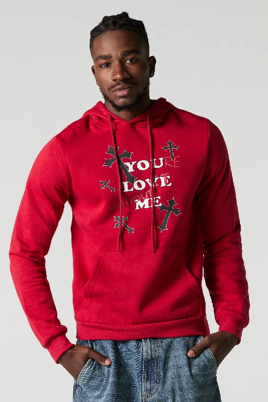 Season Finale Sale Lost Without Me Graphic Fleece Hoodie