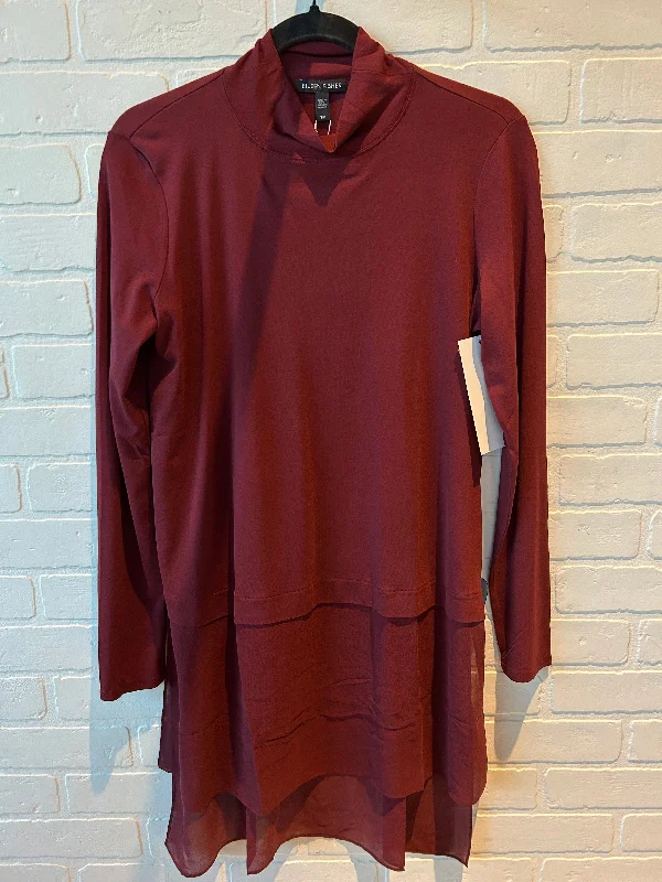 Crazy Deal Tunic Long Sleeve By Eileen Fisher In Red, Size: S