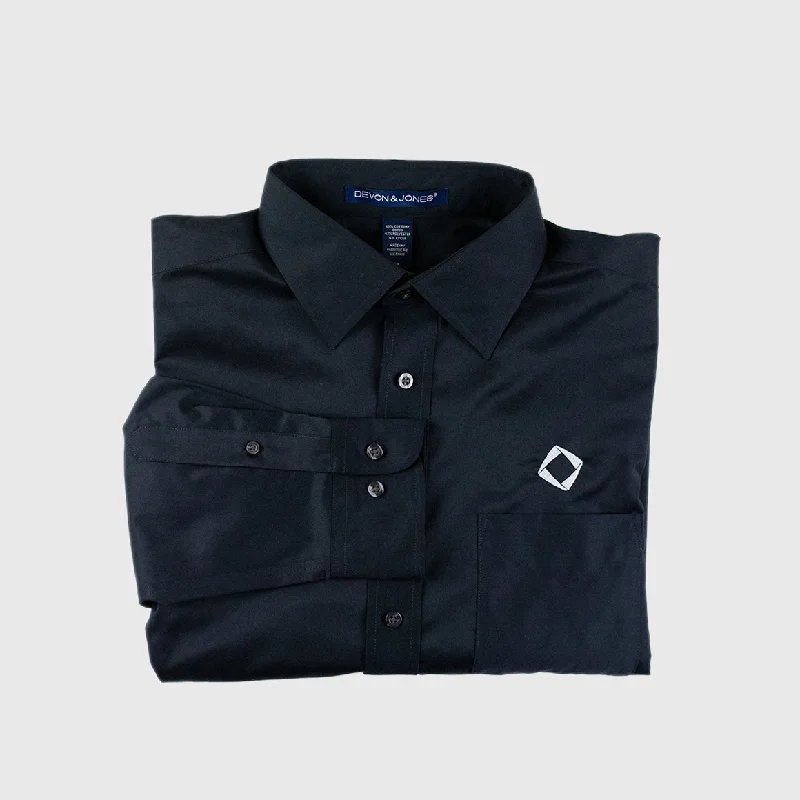 Crazy Deals Men's Solid Stretch Twill Shirt in Black