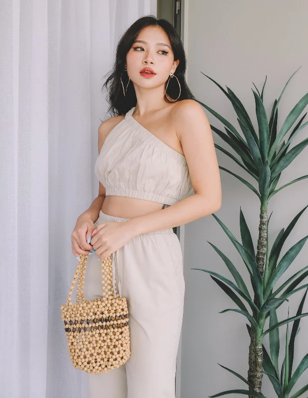 Shop the Weekend Away Jenna Linen Top in Ecru