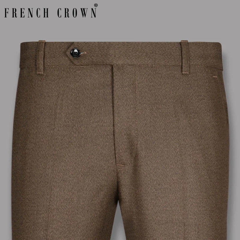 New Markdowns Chocolate Brown Premium Wool Blend Pant