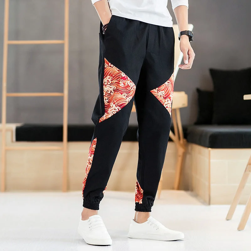 Can't Miss 100% Cotton Chinese Style Ankle Banded Pants Ninth Pants