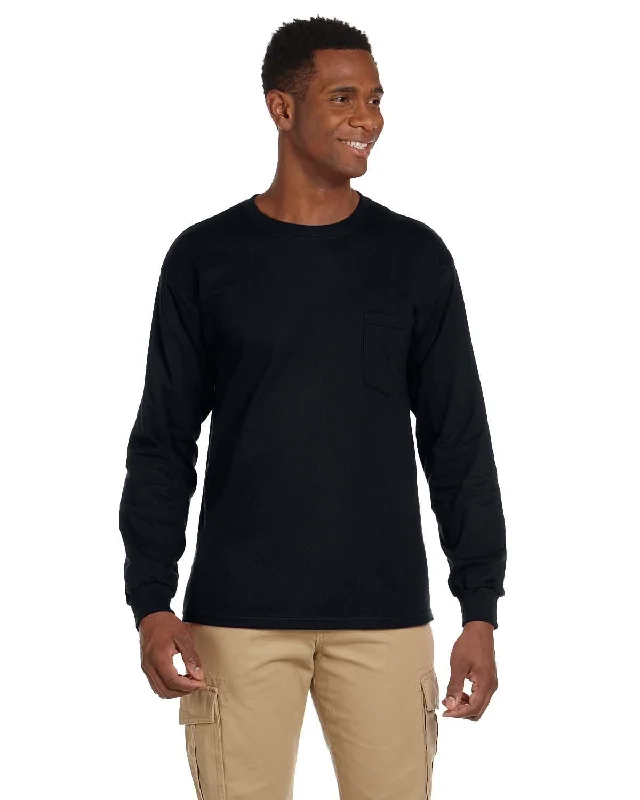 Special Promotion Gildan Ultra Cotton Long Sleeve Pocket T-Shirt | Black