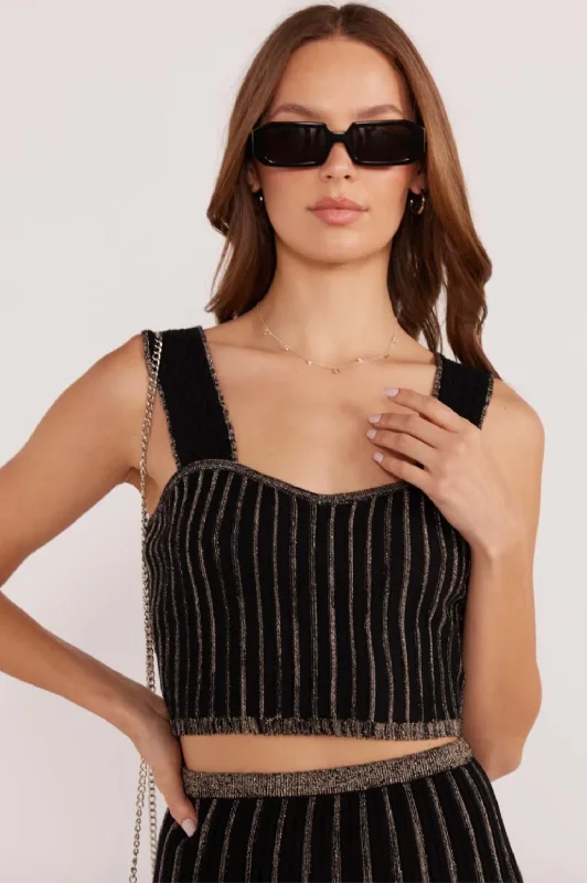 Weekend Deal Celia Lurex Stripe Crop Top