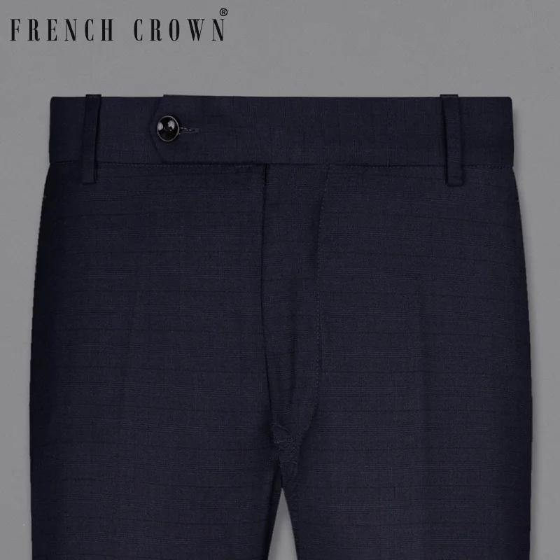 New Deals Mirage Blue Super fine Subtle Plaid Woolrich Pant